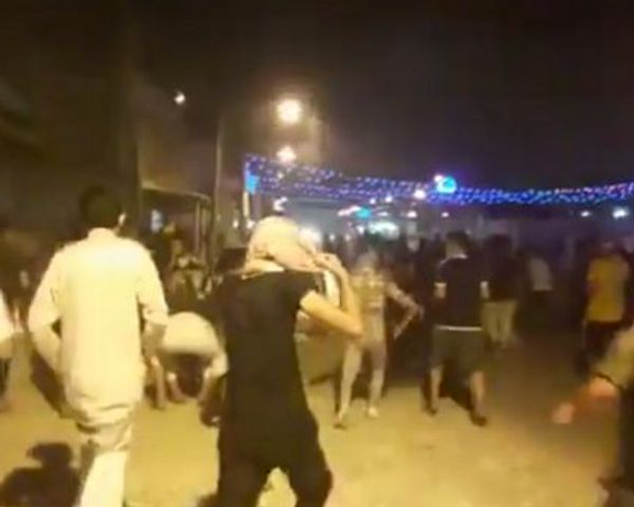 A scene of protests in the city of Izeh in Ahvaz protests