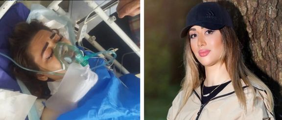 Arezou Badri before and after the incident in hospital