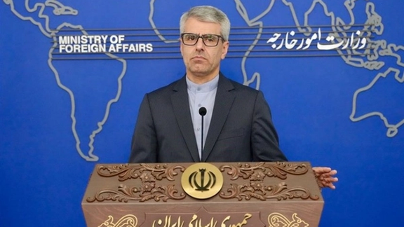 Iran's Foreign Ministry Spokesman Esmail Baghaei during his weekly briefing on November 18, 2024.