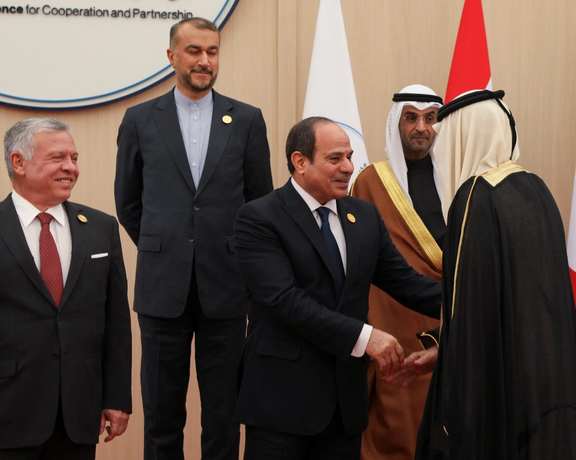 Jordan's King Abdullah II, Egypt's President Abdel Fattah al-Sisi and Iranian foreign minister Hossein Amirabdollahian attend the second Baghdad Conference for Cooperation and Partnership, Jordan December 20, 2022