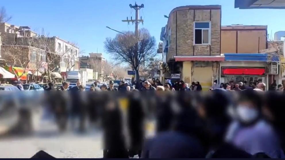 A video grab from protests in Najaf Abad, Esfahan, January 8, 2023