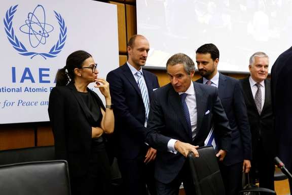IAEA chief Rafael Grossi arrives for the start of International Atomic Energy Agency 's (IAEA) 35-nation Board of Governors meeting in Vienna, September 11, 2023