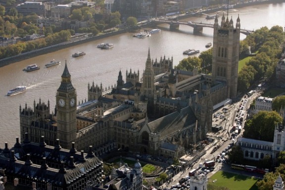 A general view of The Houses of Parliament in London