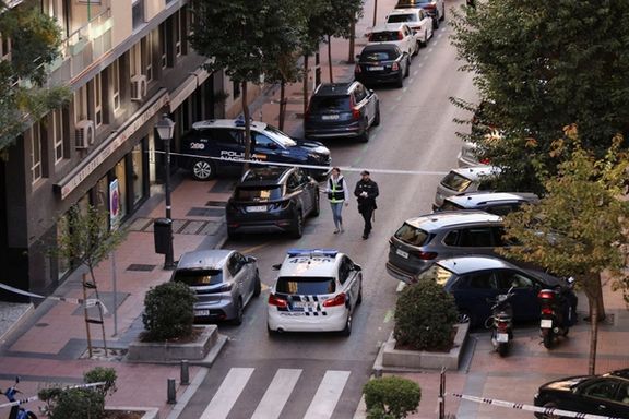 Police work at the site where Alejo Vidal-Quadras, former head of Spain's People's Party in the Catalonia region, was shot in the face, in Madrid, Spain, November 9, 2023.
