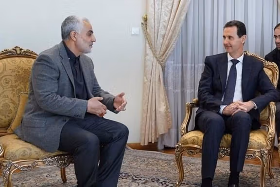 Soleimani meeting Assad in Syria. Undated