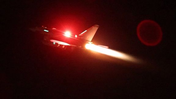 An RAF Typhoon aircraft taking off to join the US-led coalition from RAF Akrotiri to conduct air strikes against military targets in Yemen, January 2024