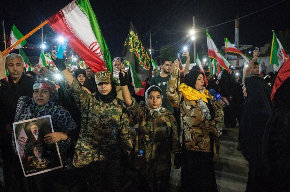 A pro-government rally is held in Iran’s southwestern city of Ahvaz on March 31, 2026.
