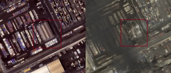 Complete destruction of a large administrative building in the Onik yard