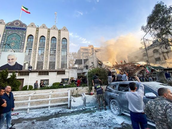 Scene of destruction near the Iranian embassy in Damascus on April 1, 2024