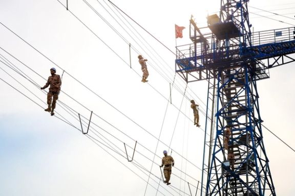 Participants take part in Basij drills in Tehran on November 27, 2025.
