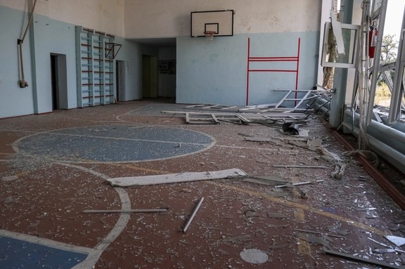 A view shows a school destroyed in a Russian military strike in Hulyaipole, Zaporizhzhia region, Ukraine September 3, 2023.
