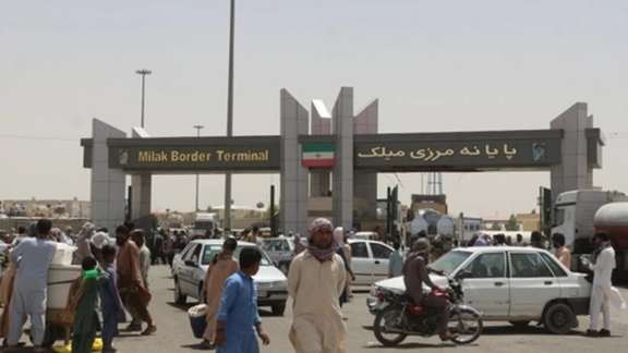 The border crossing between Iran and Afghanistan near the city of Hirmand in Sistan and Baluchestan province