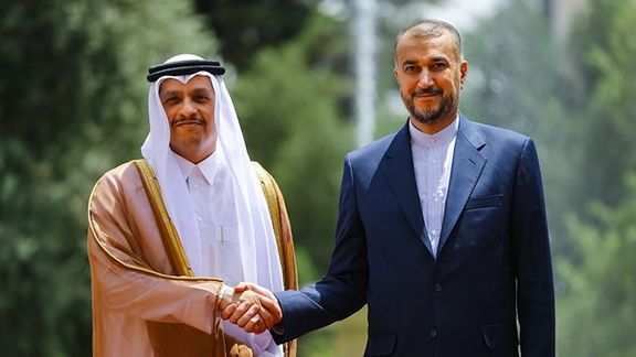 Amir-Abdollahian with his Qatari counterpart in Tehran on January 29, 2023