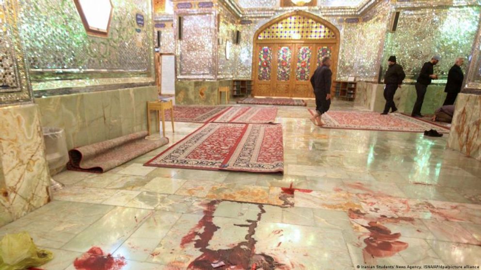 Shahcheragh funerary monument and mosque in Shiraz after the terrorist attack on October 26, 2022