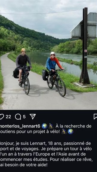 A screenshot of an Instagram post by Lennart Monterlos, according to French daily Le Figaro.