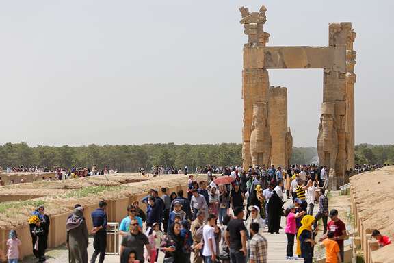 Iranians visiting Persepolis during Nowruz holidays