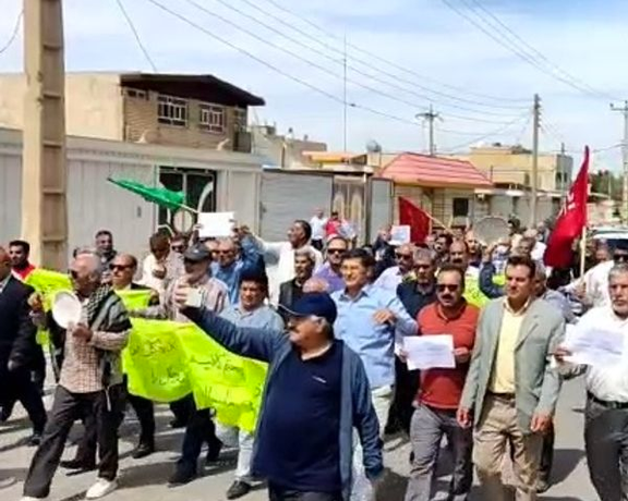 A protest rally by a group of retirees in southern Iran
