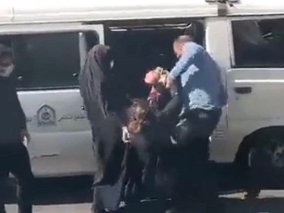 Islamic Republic’s hijab or the so-called morality police patrols violently arresting a woman