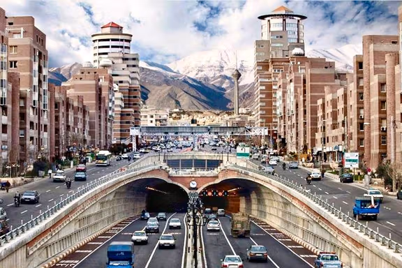 Iran's capital city, Tehran, on a rare day of no air pollution