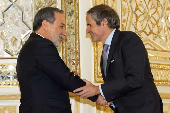 Iran's Foreign Minister Abbas Araghchi and IAEA chief Rafael Grossi