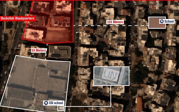 ارتش اسرائیل: مقر فرماندهی حزبالله در ۵۳ متری مدرسه سازمان ملل بود