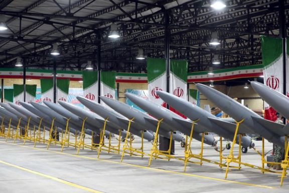 Drones are seen at a site at an undisclosed location in Iran, in this handout image obtained on April 20, 2023.