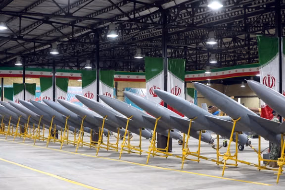Drones are seen at a site at an undisclosed location in Iran, in this handout image obtained on April 20, 2023.