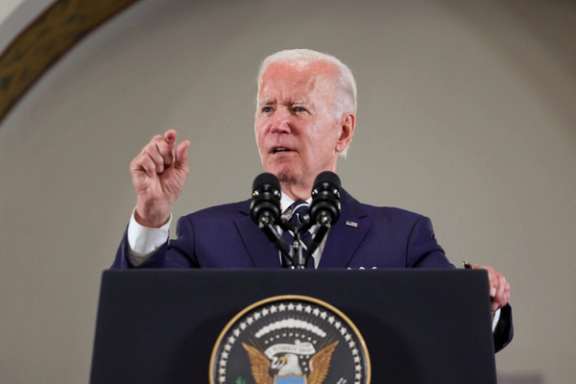 US President Joe Biden speaking in Jerusalem on July 15, 2022