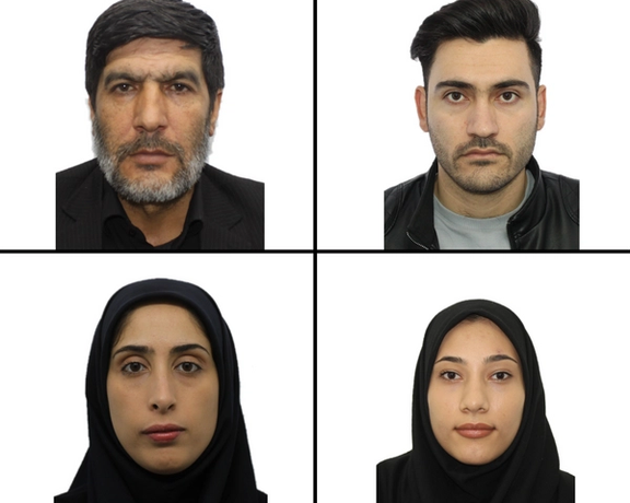 The team that arrested Mahsa Amini: Captain Enayatollah Rafiei (up-left), Sergeant Ali Khoshnamvand (up-right), Fatemeh Ghorban-Hosseini (down-right) and Parastou Safari