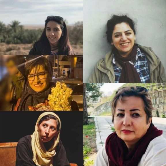 The five female Iranian prisoners who have just been freed