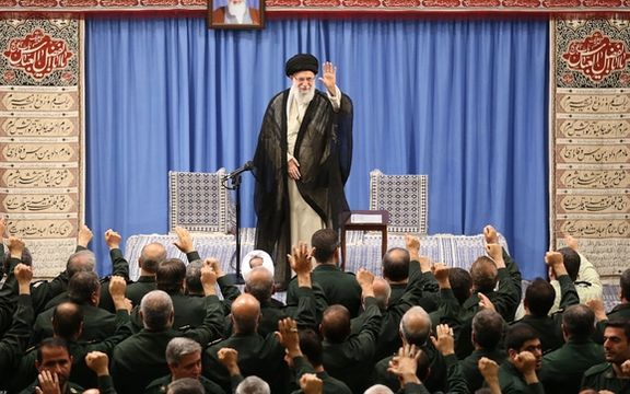 Iran's Revolutionary Guard commanders and officers meeting Supreme Leader Ali Khamenei.