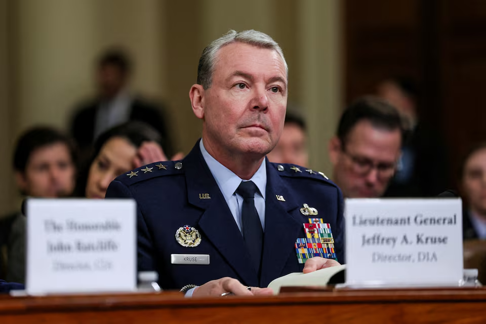 US Air Force Lt. General and Director of the Defense Intelligence Agency (DIA) Jeffrey Kruse attends a House Intelligence Committee hearing about worldwide threats, on Capitol Hill in Washington, DC, US, March 26, 2025.