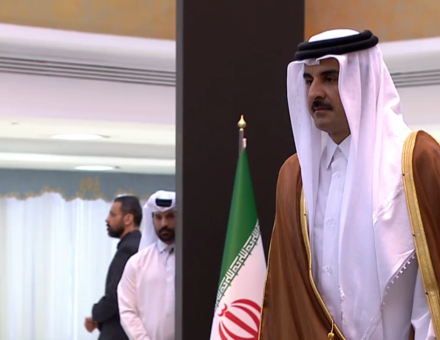 Qatari Emir Tamim bin Hamad Al Thani present at ceremony honoring Raisi at Tehran
