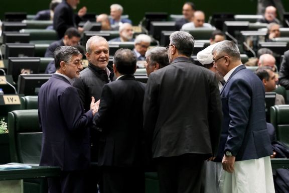 Iranian President Masoud Pezeshkian at the parliament (March 2025)