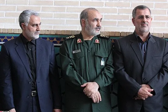 (From left) IRGC commanders Qassem Soleimani, Hossein Salami, Mohammad Pakpour (file photo)