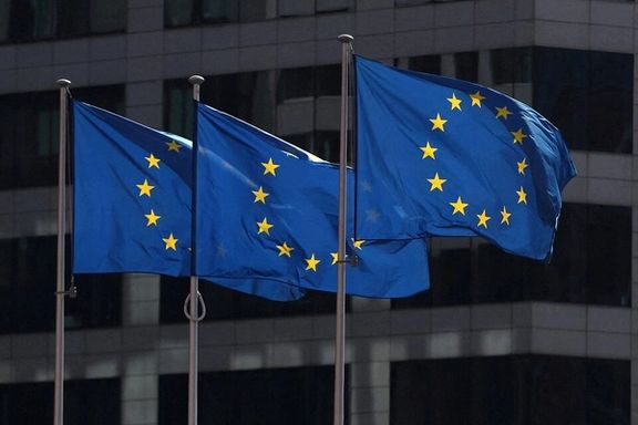 European Union flags fly outside the European Commission headquarters in Brussels, Belgium