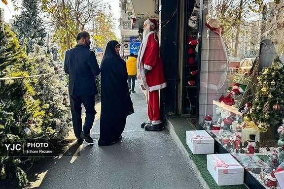 Christmas trees and decorations in Tehran