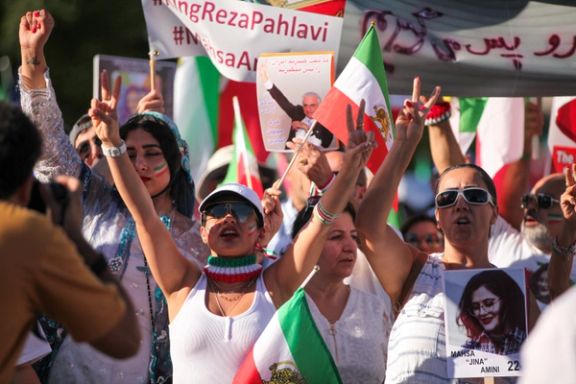 Iranians during protests to mark the one-year anniversary of the death of Mahsa Amini in custody of the morality police