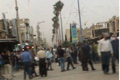 A video screen grab from protests in Khuzestan on May 7, 2022