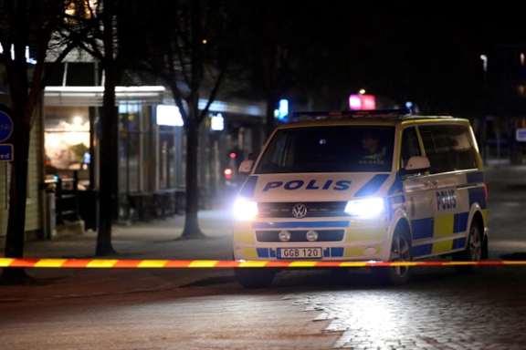 File photo of Swedish police at a knife attack site in Vetlanda, Sweden, March 3, 2021