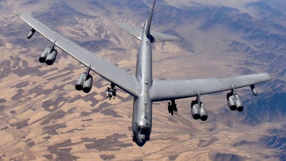 A B-52 Stratofortress flies over Afghanistan in this undated handout photo. U.S. Air Force