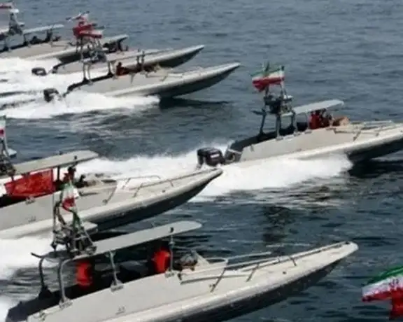 IRGC navy's speedboats during drills in the Persian Gulf