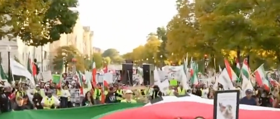 هزاران نفر از ایرانیان در واشینگتن تظاهراتی گسترده را تا مقابل کاخ سفید برگزار کردند