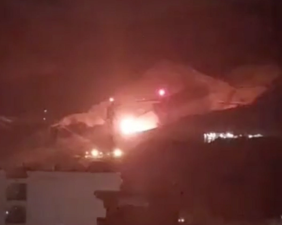 An explosion is seen in a video published on social media. February 23, 2023