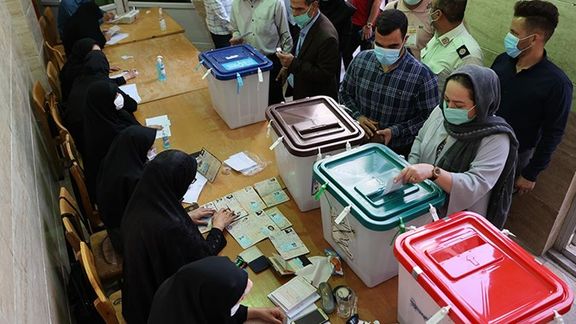 Iranians casting their votes in the presidential election in June 2021