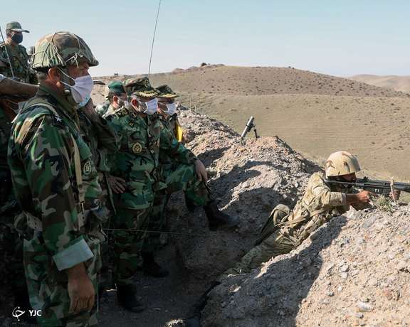 Iranian forces near Azerbaijan's border in 2020