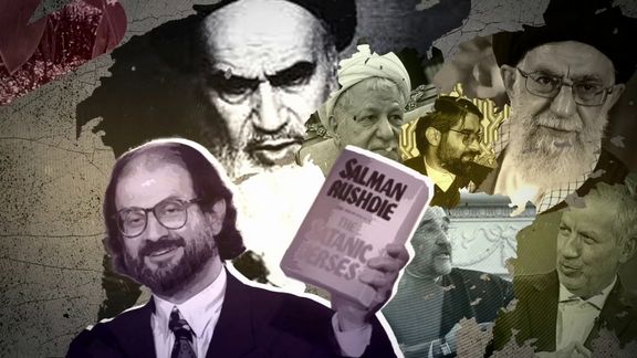 Salman Rushdie and Iranian leaders who have backed the fatwa for his death