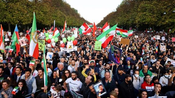 Part of the 80,000-strong crowd in Berlin on Oct. 22, 2022