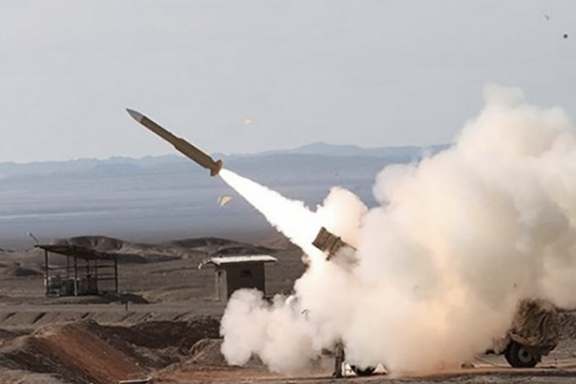 An Iranian missile being fired toward Iraqi Kurdistan