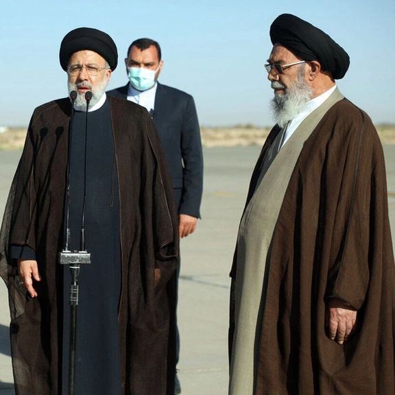 President Ebrahim Raisi (L), the Friday Prayer Imam of Tabriz Mohammad Ali Al-Hashem (R)